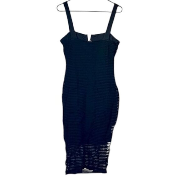 NWT Good American Black Sheer Mesh Midi Dress - Size 3 (US Size Large) - Picture 8 of 11
